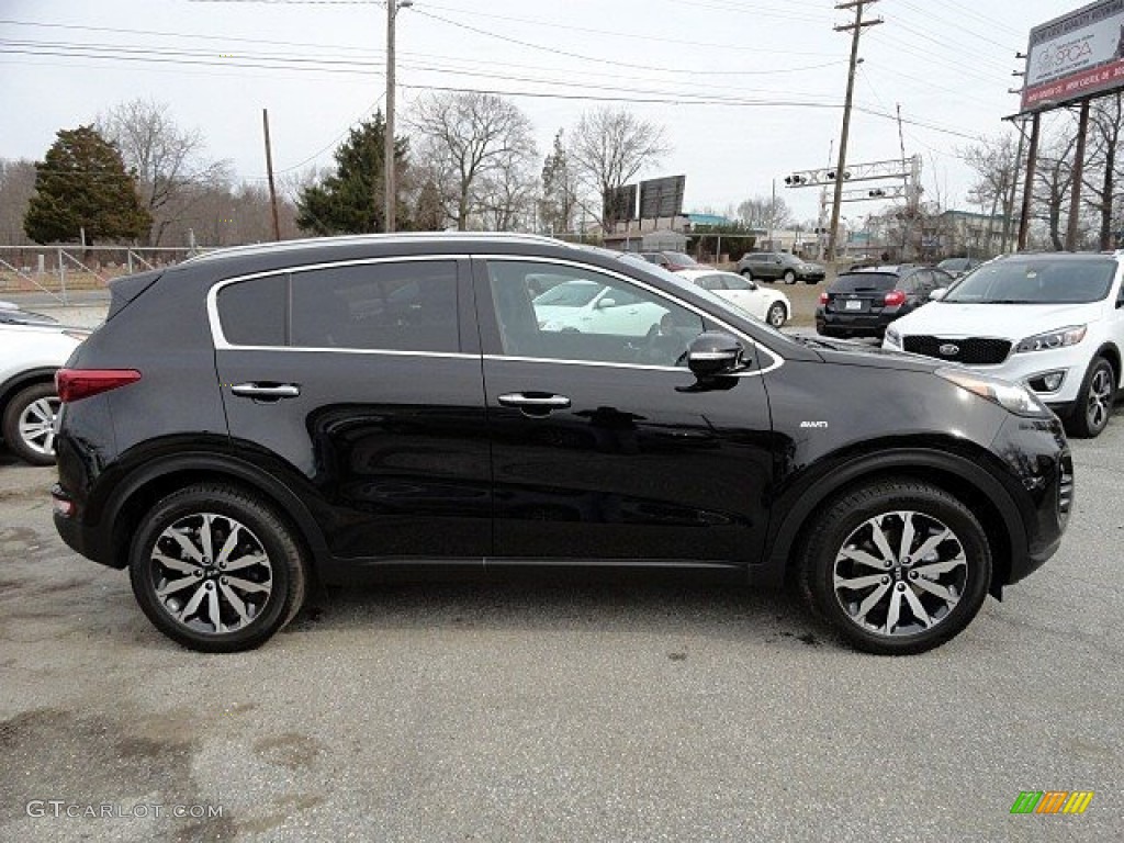 2017 Sportage EX AWD - Black Cherry / Black photo #7