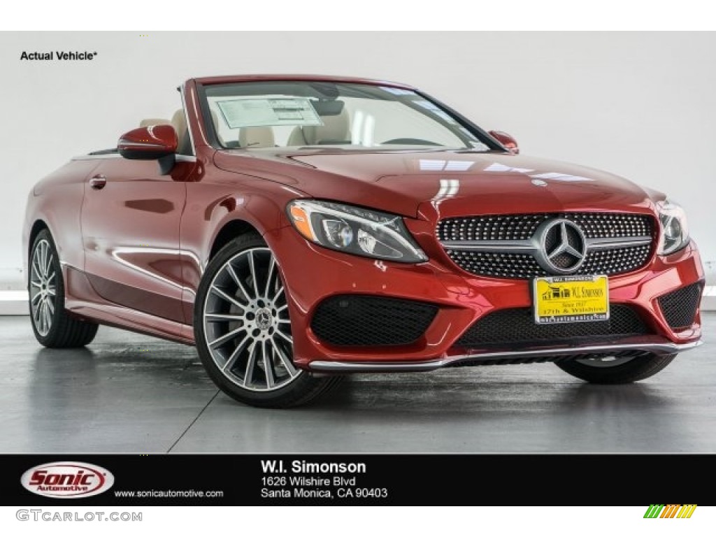 2017 C 300 Cabriolet - designo Cardinal Red Metallic / Silk Beige/Black photo #1