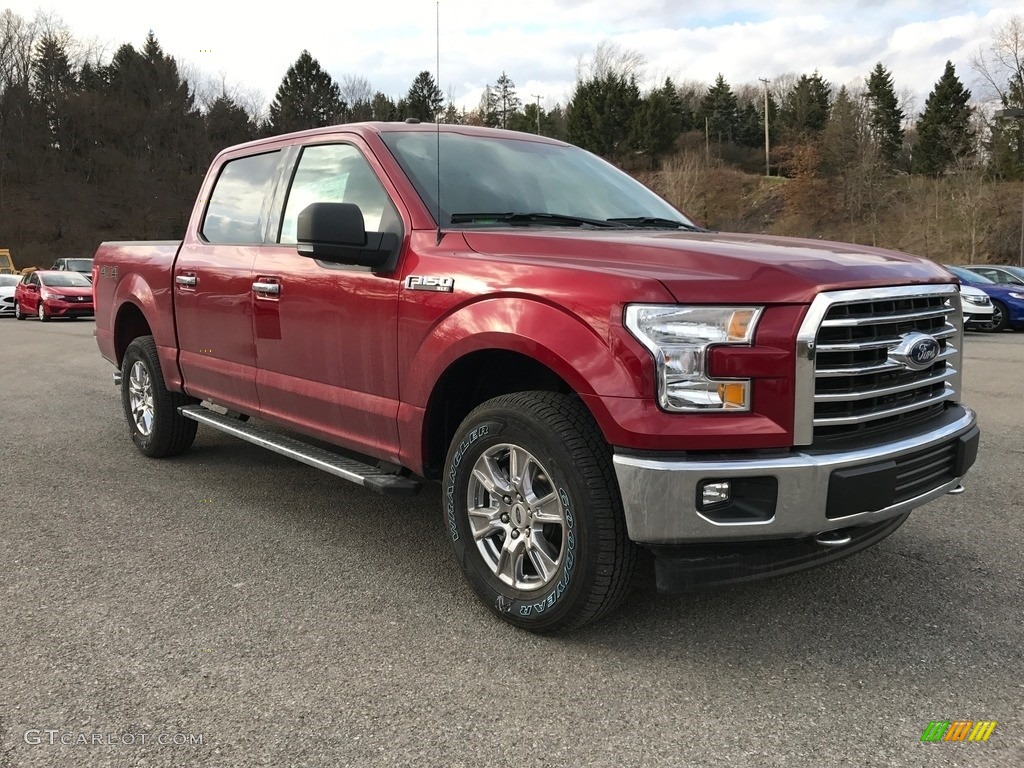 2017 F150 XLT SuperCrew 4x4 - Ruby Red / Earth Gray photo #3