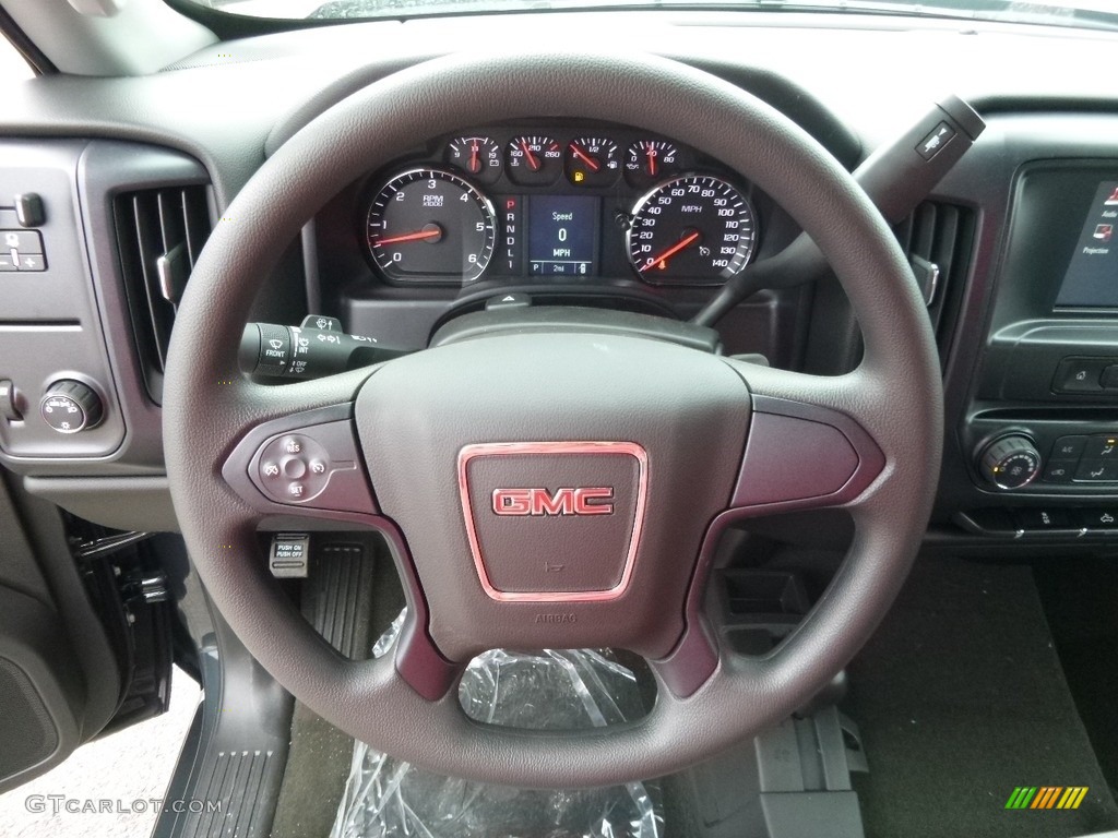 2017 GMC Sierra 2500HD Double Cab 4x4 Jet Black/Dark Ash Steering Wheel Photo #118892842