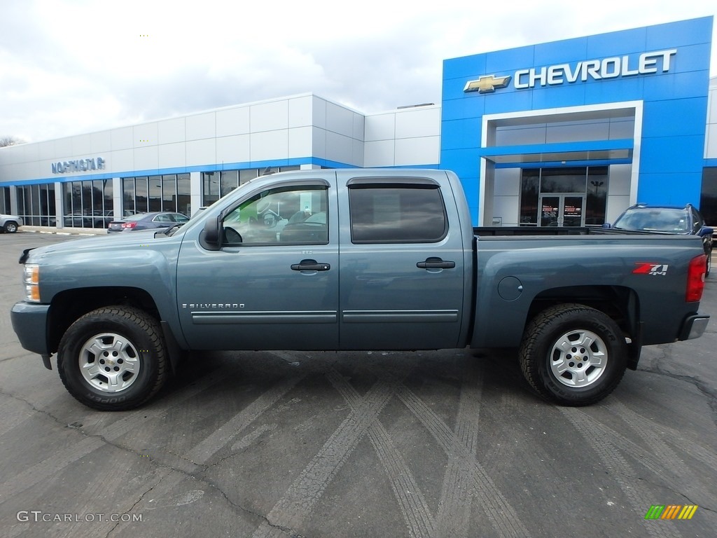 2009 Silverado 1500 LT Crew Cab 4x4 - Blue Granite Metallic / Ebony photo #3