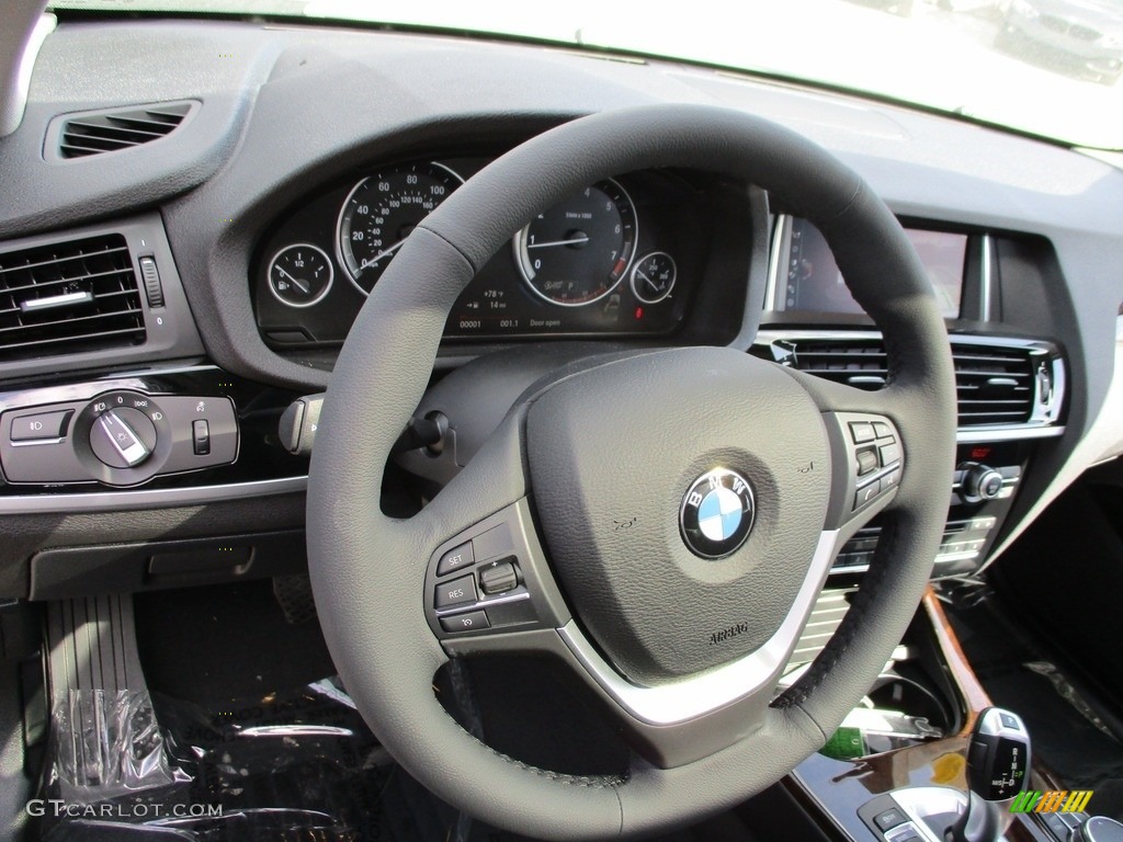 2017 BMW X3 xDrive28i Black Steering Wheel Photo #118902341