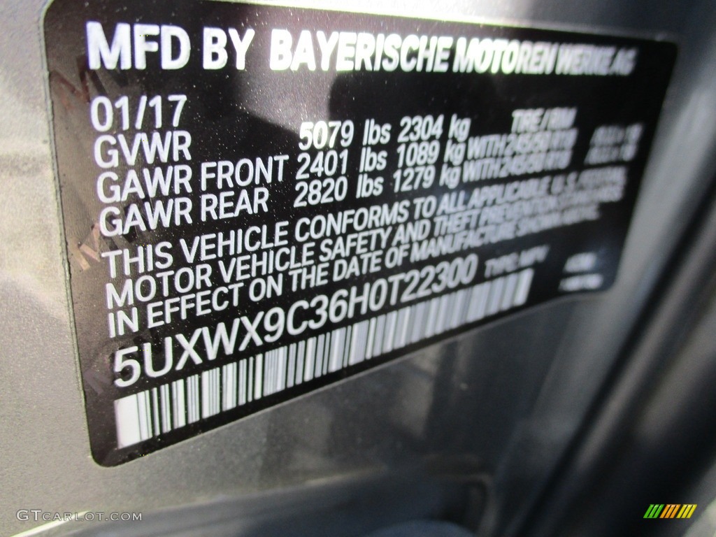 2017 X3 xDrive28i - Space Gray Metallic / Black photo #19