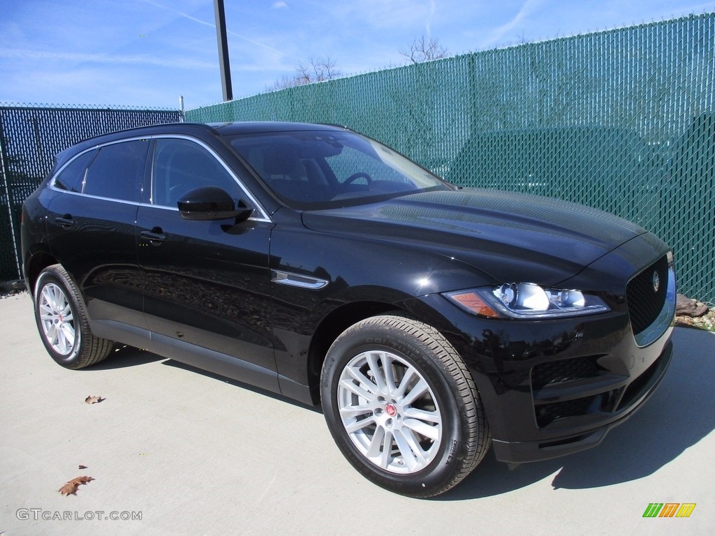 Ebony Black 2017 Jaguar F-PACE 35t AWD Prestige Exterior Photo #118908056