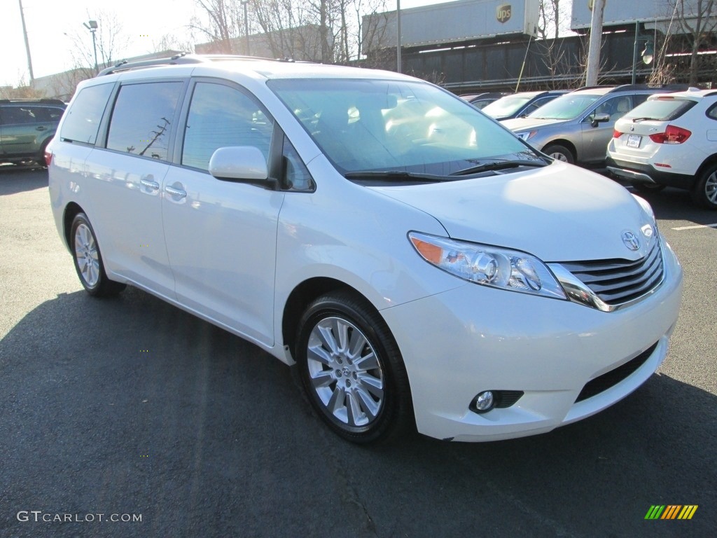 2015 Sienna XLE AWD - Blizzard White Pearl / Bisque photo #4