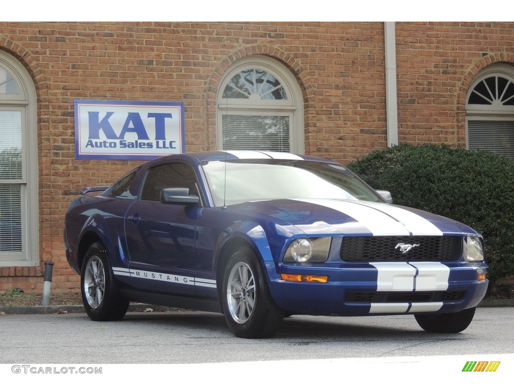2005 Mustang V6 Premium Coupe - Sonic Blue Metallic / Light Graphite photo #5