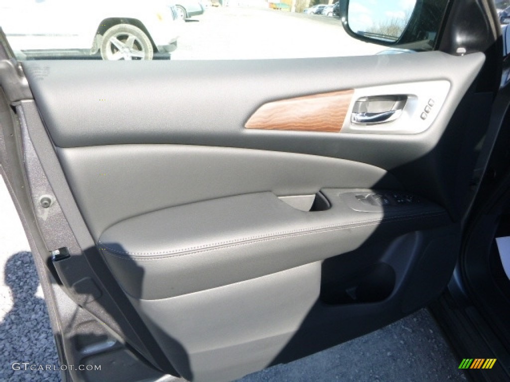 2017 Nissan Pathfinder Platinum 4x4 Charcoal Door Panel Photo #118917614