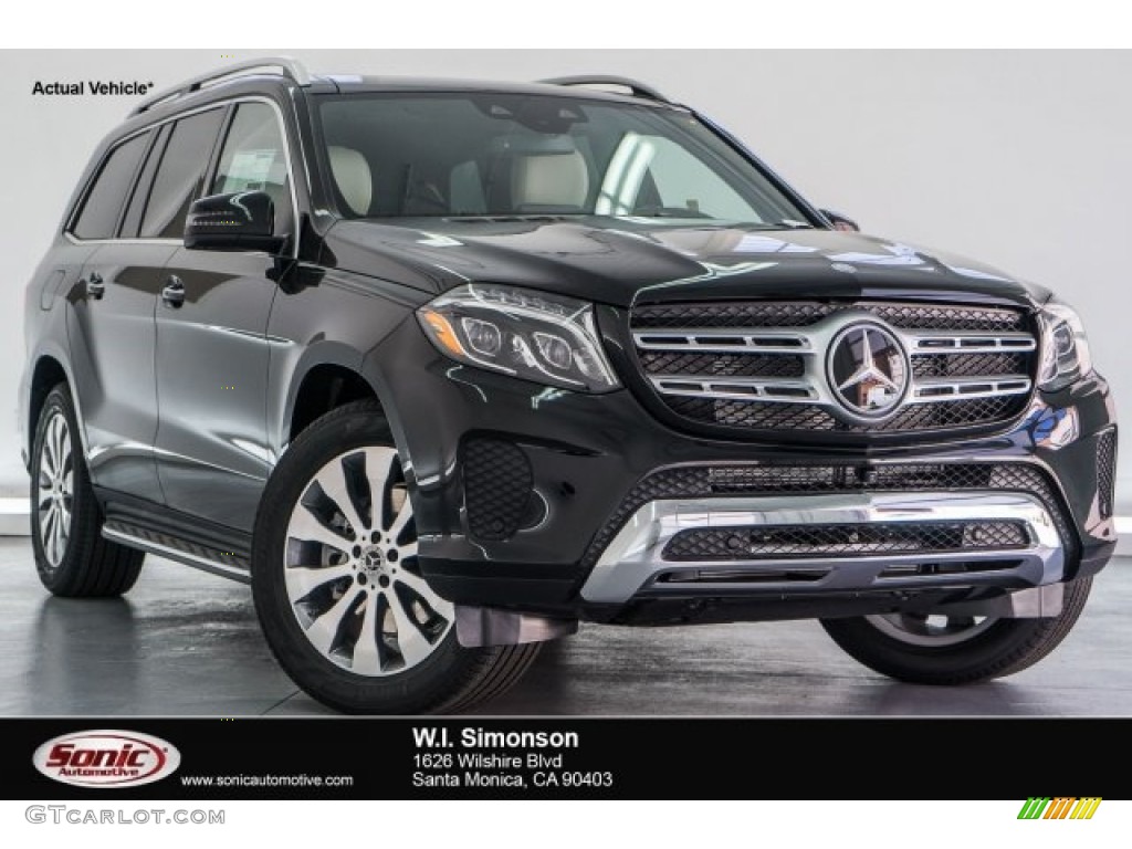 2017 GLS 450 4Matic - Obsidian Black Metallic / designo Porcelain/Black photo #1