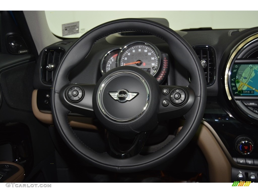 2017 Mini Countryman Cooper S ALL4 Chesterfield/British Oak Steering Wheel Photo #118921949