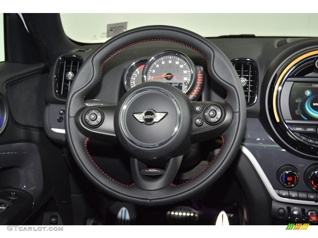 2017 Mini Countryman Cooper S Double Stripe Carbon Black Steering Wheel Photo #118922318