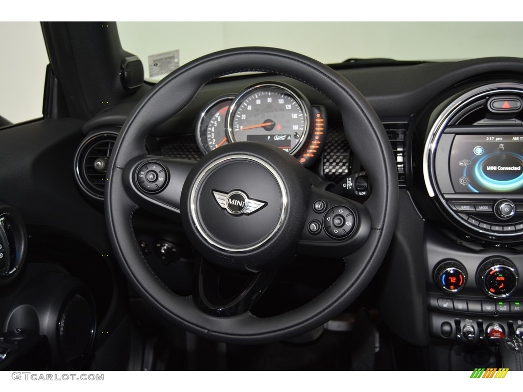 2017 Mini Convertible Cooper S Carbon Black Steering Wheel Photo #118924646
