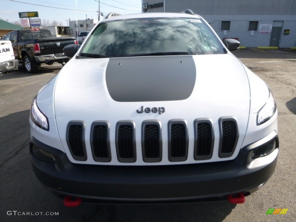2017 Cherokee Trailhawk 4x4 - Bright White / Black photo #13