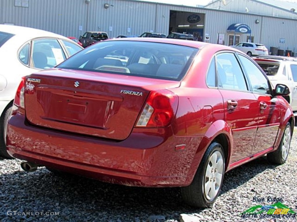 2007 Forenza Sedan - Fusion Red Metallic / Grey photo #3