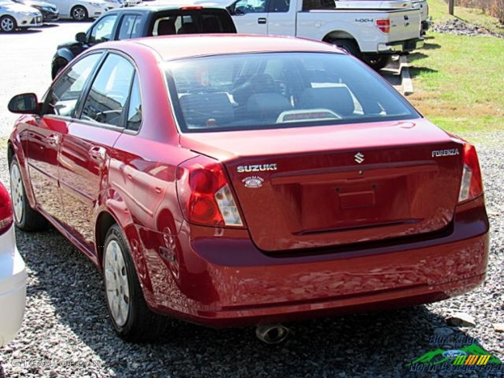 2007 Forenza Sedan - Fusion Red Metallic / Grey photo #4