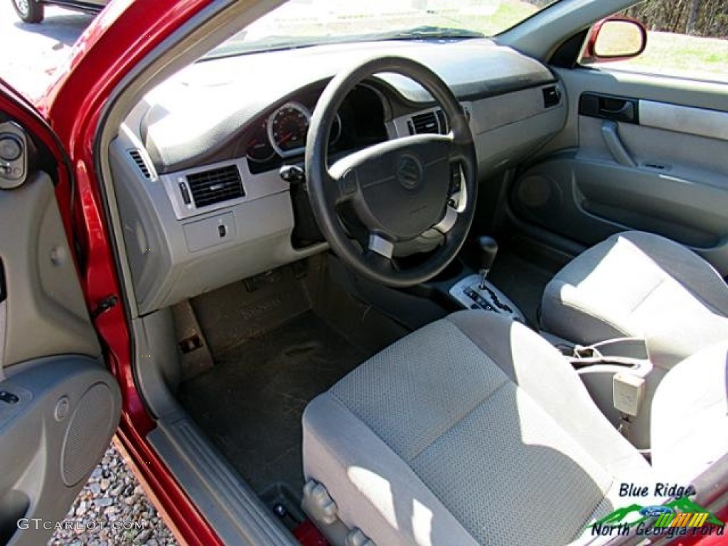 2007 Forenza Sedan - Fusion Red Metallic / Grey photo #5