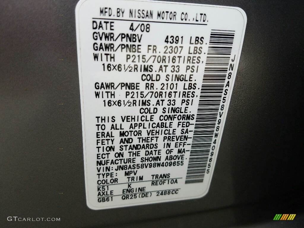 2008 Rogue S AWD - Gotham Gray Metallic / Gray photo #11