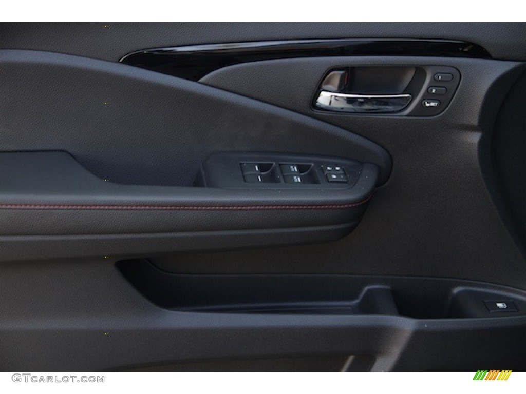 2017 Honda Ridgeline RTL-E AWD Black Edition Black/Red Door Panel Photo #118945447