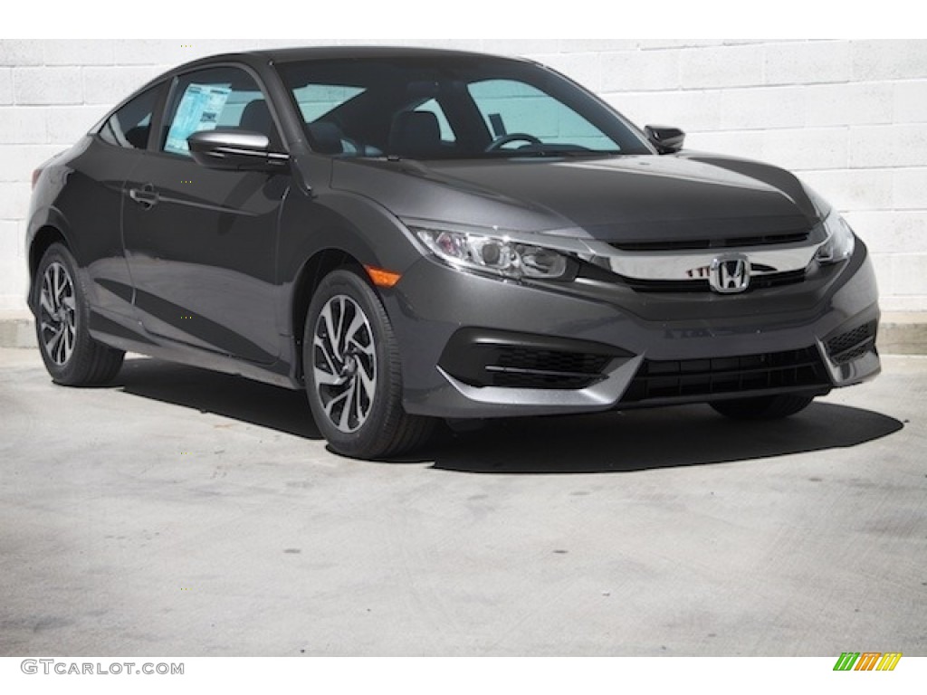 2017 Civic LX Coupe - Modern Steel Metallic / Black/Gray photo #1