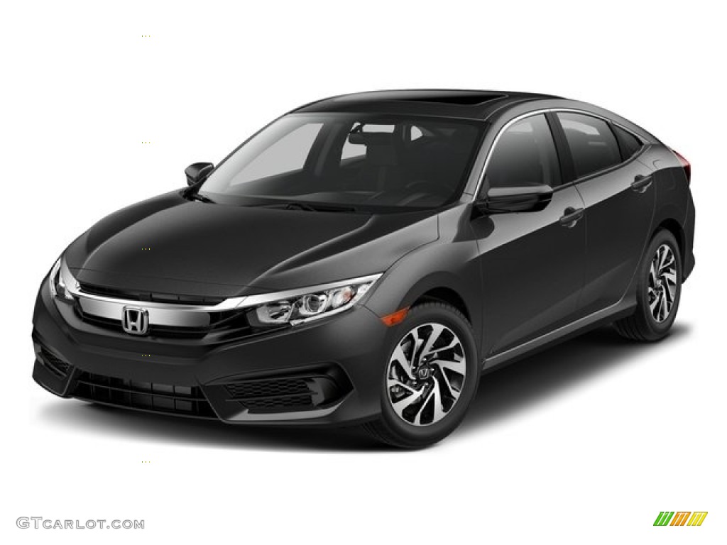 2017 Civic EX Sedan - Modern Steel Metallic / Black photo #19