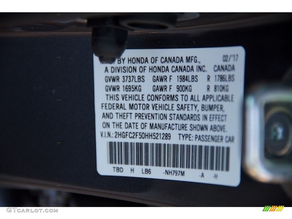 2017 Civic LX Sedan - Modern Steel Metallic / Black photo #16