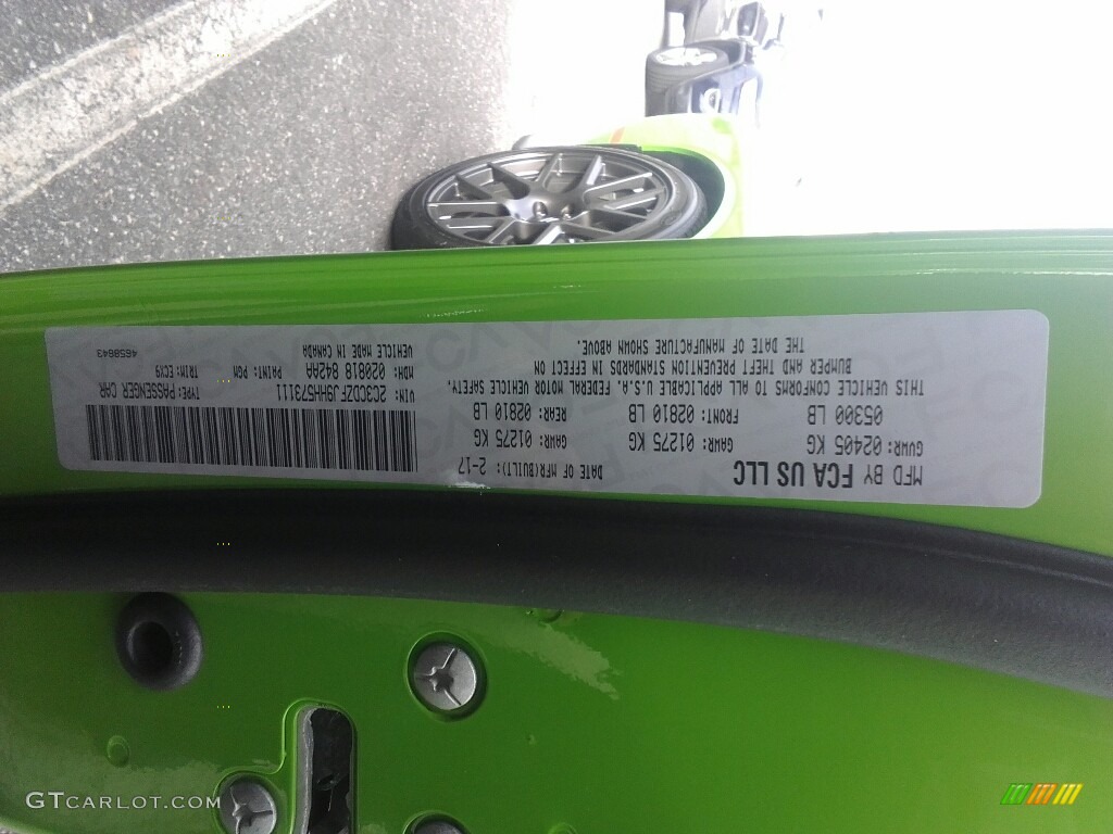 2017 Challenger R/T Scat Pack - Green Go / Black photo #28