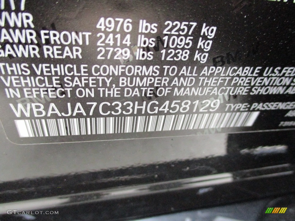 2017 5 Series 530i xDrive Sedan - Dark Graphite Metallic / Black photo #19