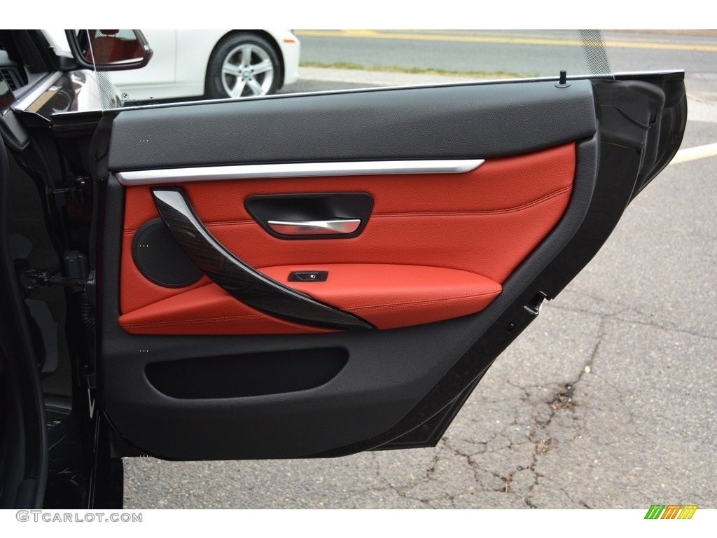 2017 BMW 4 Series 430i xDrive Gran Coupe Coral Red Door Panel Photo #118969128