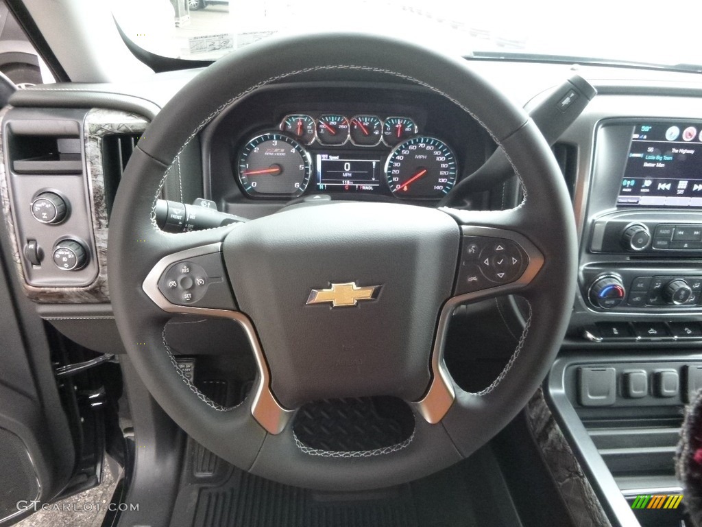 2017 Chevrolet Silverado 1500 LTZ Crew Cab 4x4 Jet Black Steering Wheel Photo #118973226