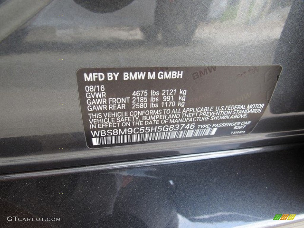 2017 M3 Sedan - Mineral Grey Metallic / Black photo #34