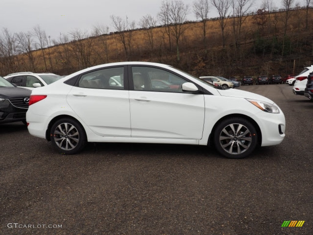 2017 Accent SE Sedan - Century White / Beige photo #2