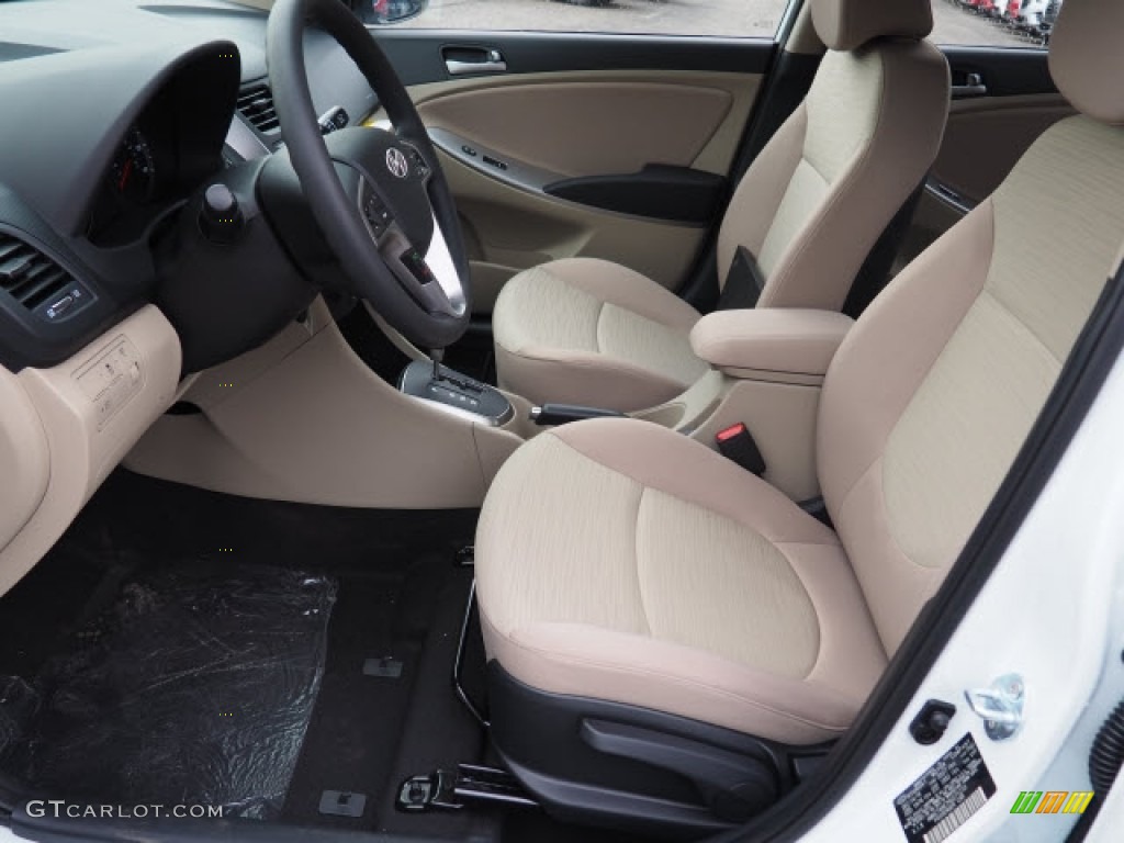 2017 Accent SE Sedan - Century White / Beige photo #4