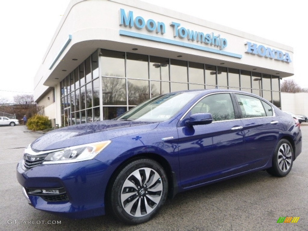 2017 Accord Hybrid EX-L Sedan - Vortex Blue Pearl / Black photo #1