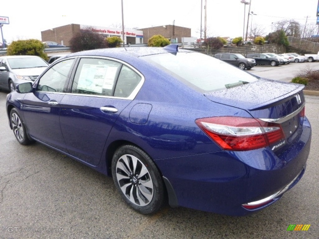 2017 Accord Hybrid EX-L Sedan - Vortex Blue Pearl / Black photo #2