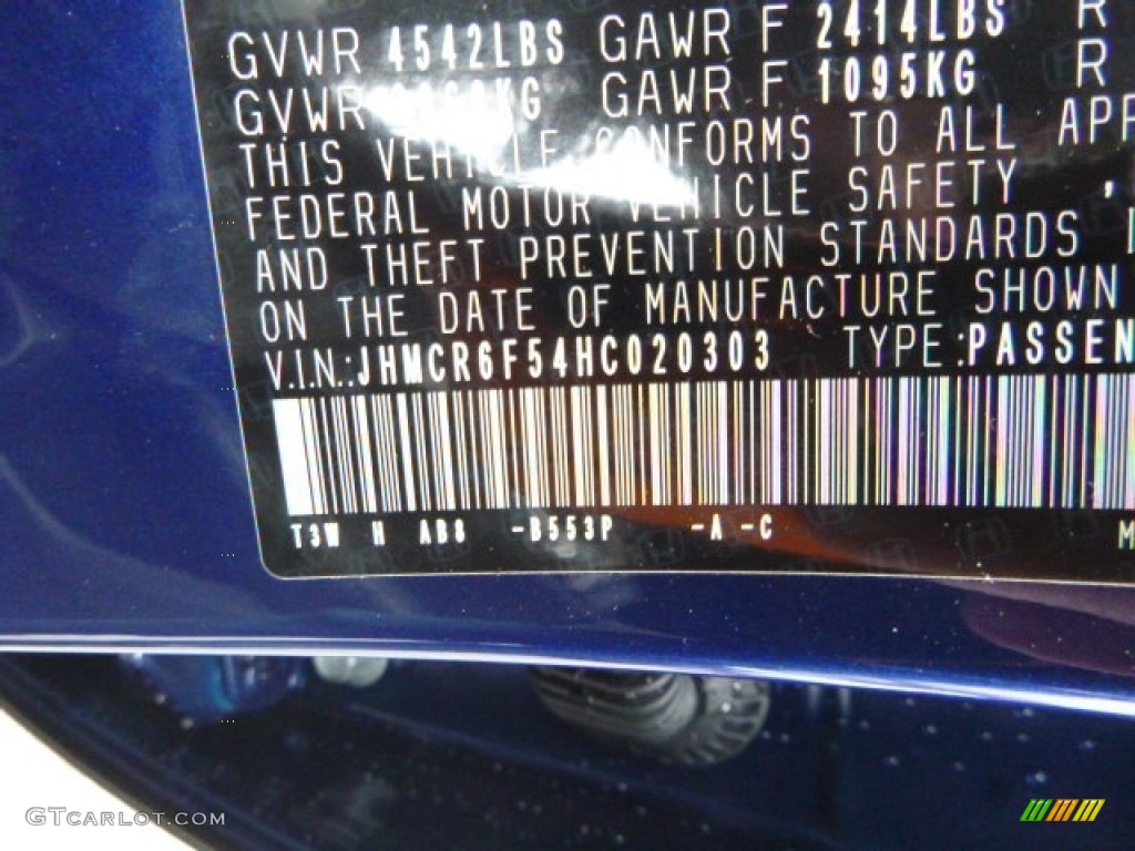 2017 Honda Accord Hybrid EX-L Sedan Color Code Photos