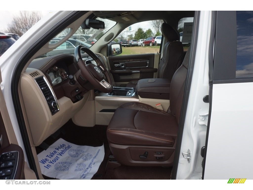 2017 1500 Laramie Longhorn Crew Cab - Bright White / Canyon Brown/Light Frost Beige photo #7