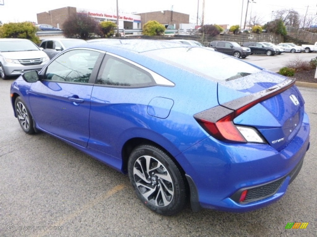 2017 Civic LX Coupe - Aegean Blue Metallic / Black/Ivory photo #2