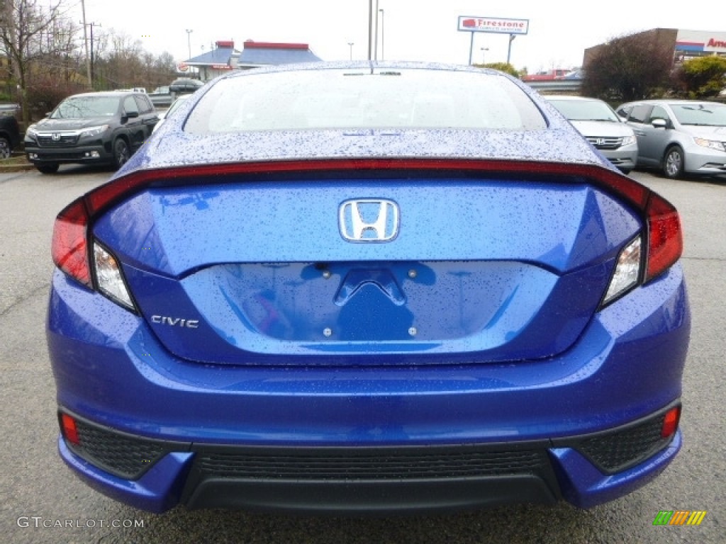 2017 Civic LX Coupe - Aegean Blue Metallic / Black/Ivory photo #3