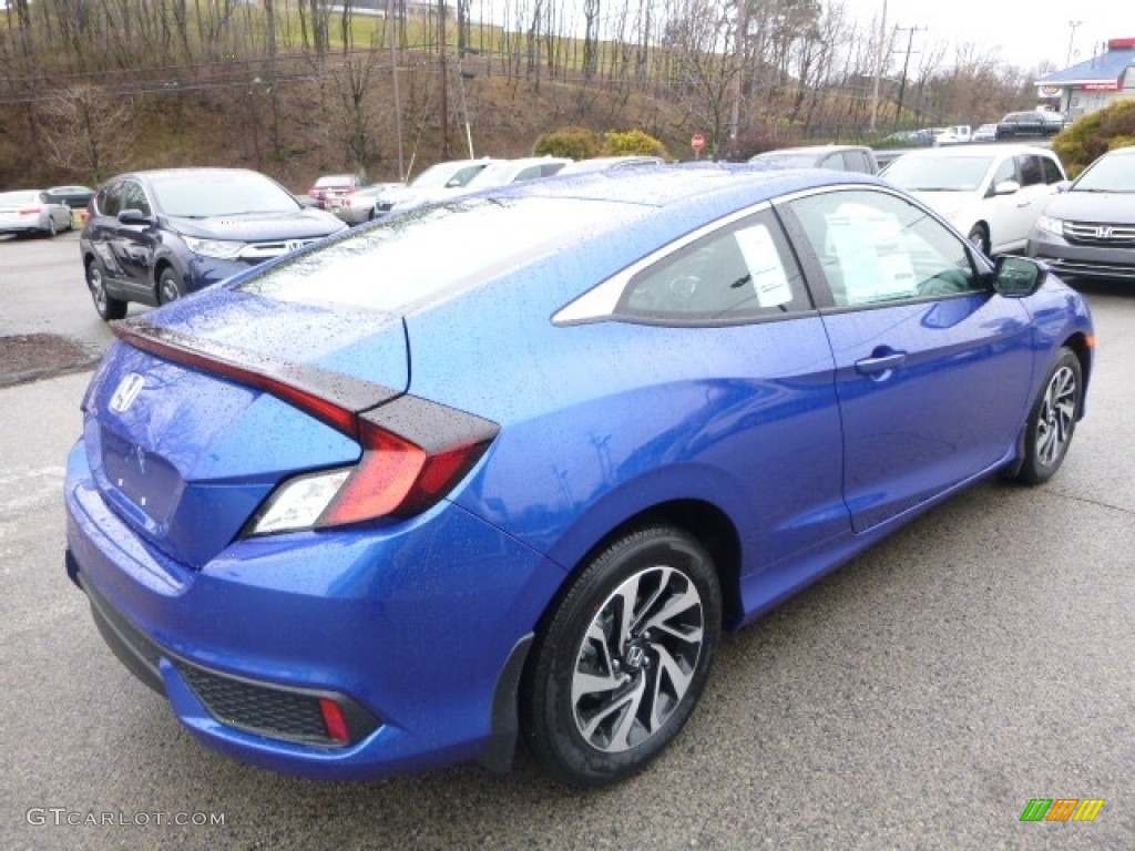 2017 Civic LX Coupe - Aegean Blue Metallic / Black/Ivory photo #4