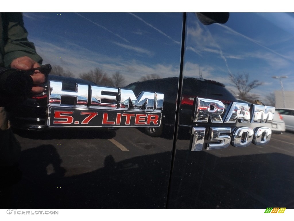 2017 1500 Sport Quad Cab 4x4 - Brilliant Black Crystal Pearl / Black/Diesel Gray photo #6