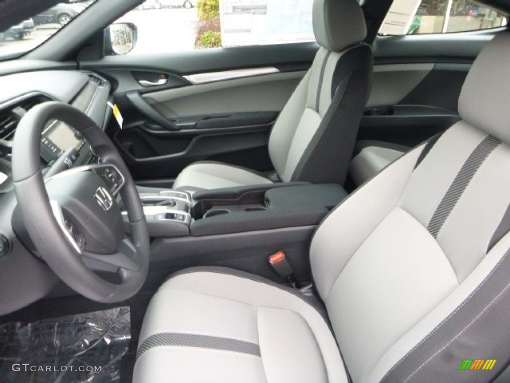 2017 Civic LX Coupe - Aegean Blue Metallic / Black/Ivory photo #8