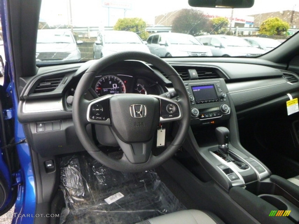 2017 Civic LX Coupe - Aegean Blue Metallic / Black/Ivory photo #10