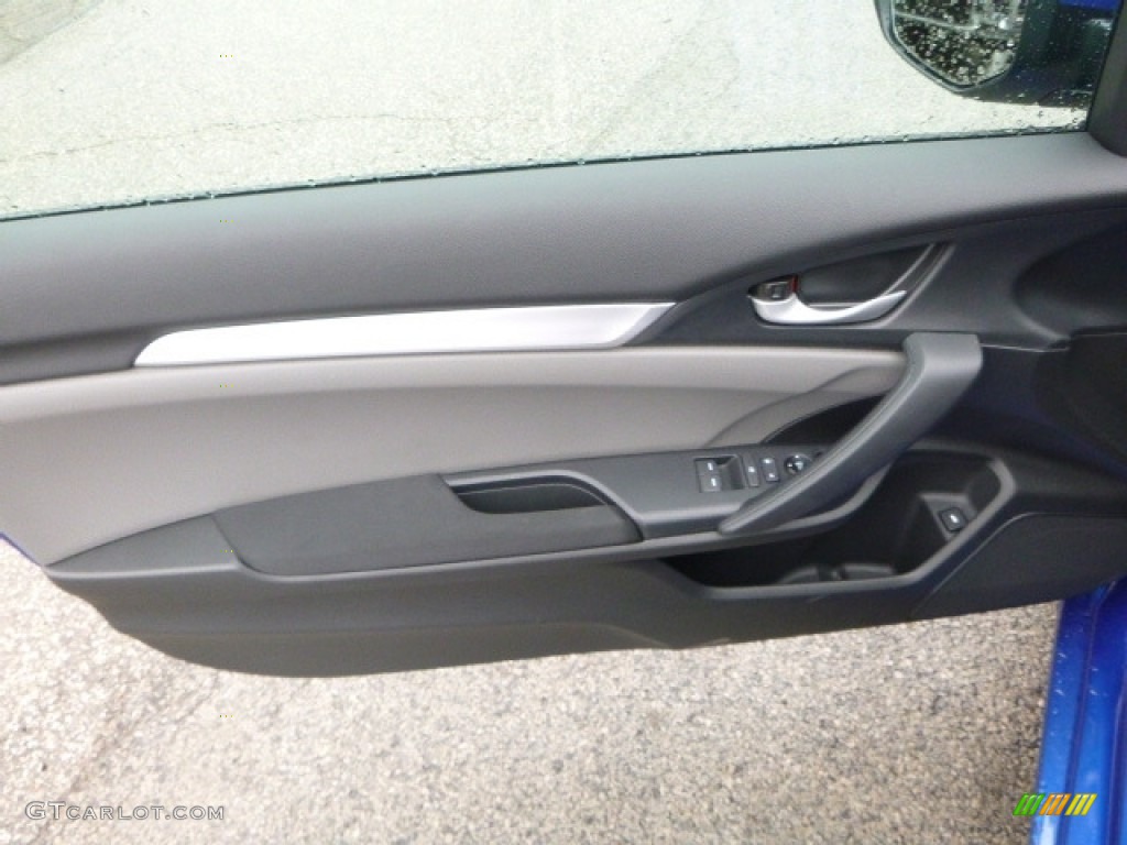 2017 Civic LX Coupe - Aegean Blue Metallic / Black/Ivory photo #11