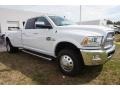 2017 Bright White Ram 3500 Laramie Longhorn Crew Cab 4x4 Dual Rear Wheel  photo #4