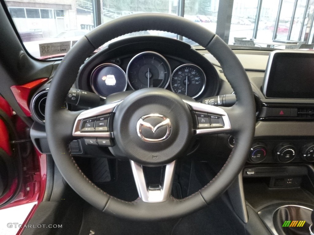 2017 Mazda MX-5 Miata RF Club Black/Red Stitching Steering Wheel Photo #119010411