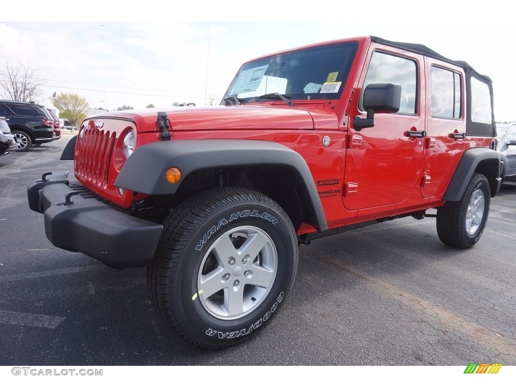 2017 Firecracker Red Jeep Wrangler Unlimited Sport 4x4 118989211 Photo