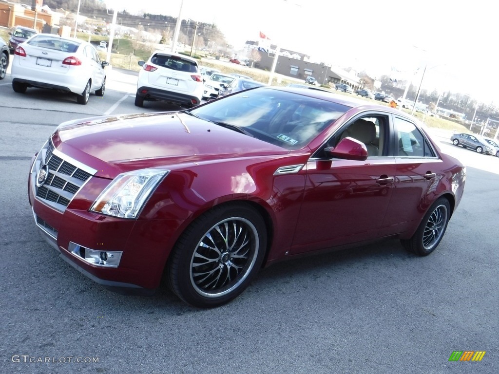 2008 CTS 4 AWD Sedan - Crystal Red / Cashmere/Cocoa photo #6