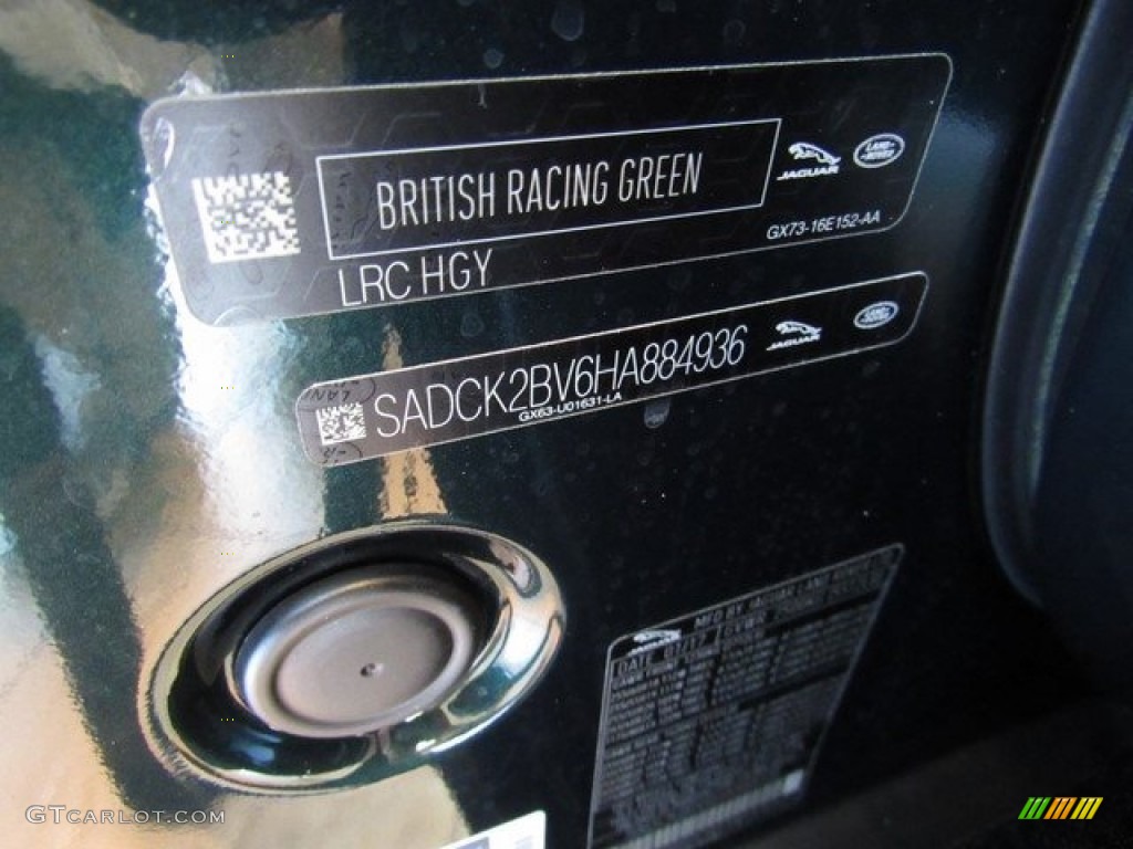 2017 F-PACE Color Code HGY for British Racing Green Photo #119052560