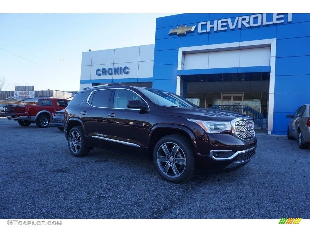 2017 Acadia Denali - Black Cherry Metallic / Cocoa/Shale photo #1