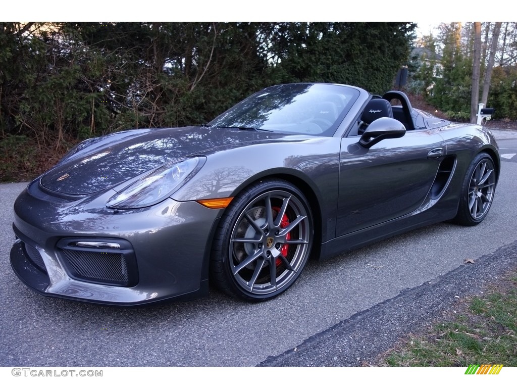 Agate Grey Metallic 2016 Porsche Boxster Spyder Exterior Photo #119059604