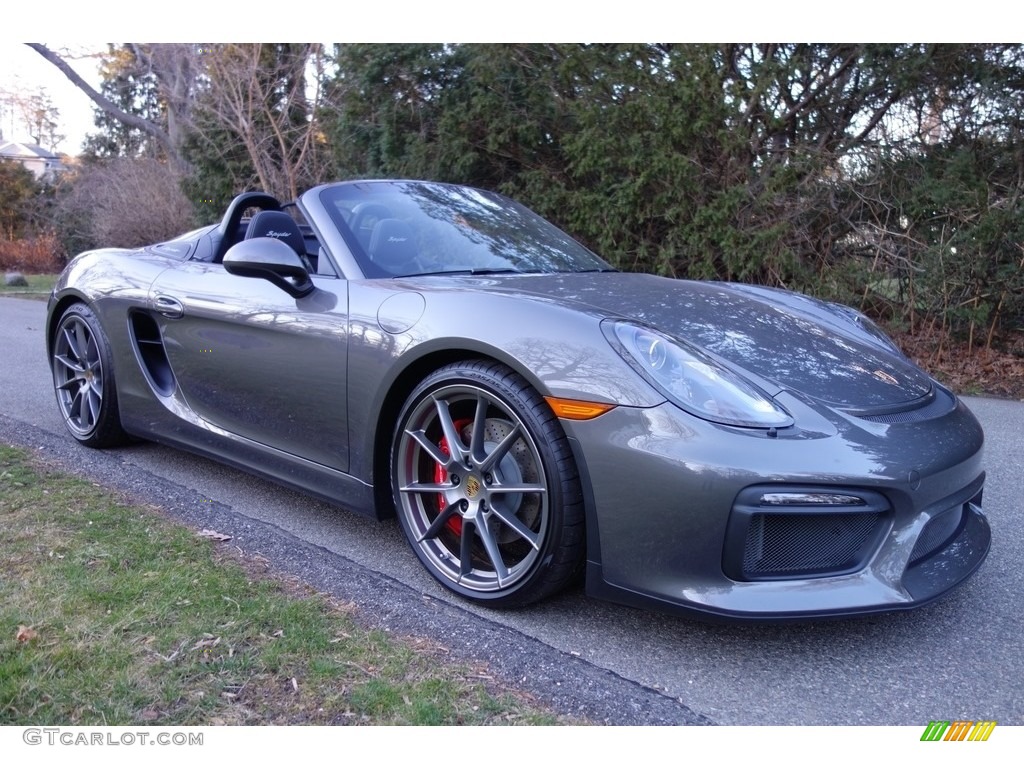 Agate Grey Metallic 2016 Porsche Boxster Spyder Exterior Photo #119059829
